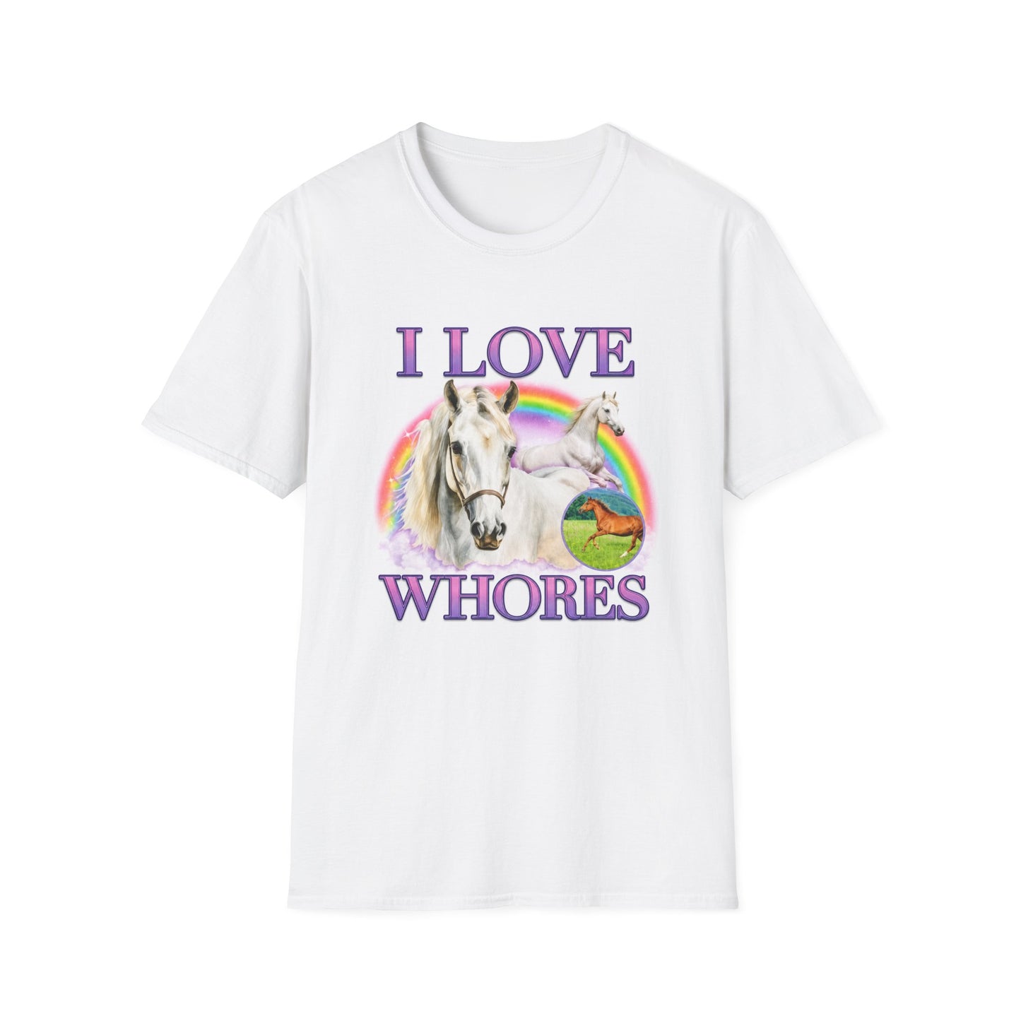 I Love Wh*res Shirt | Horse Rainbow Graphic Tee