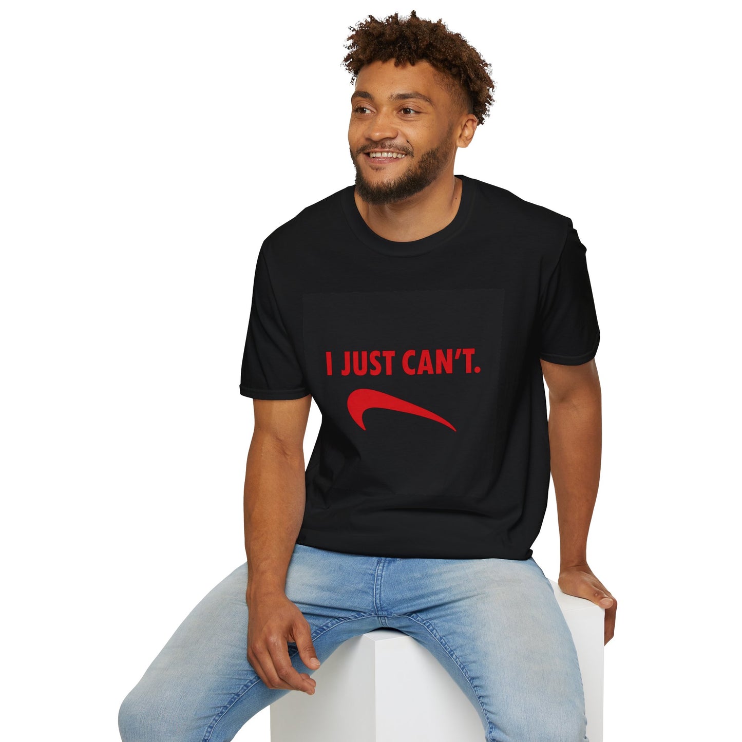 I Just Can't red swoosh T-Shirt | Funny Slogan Tee, Sarcastic Shirt