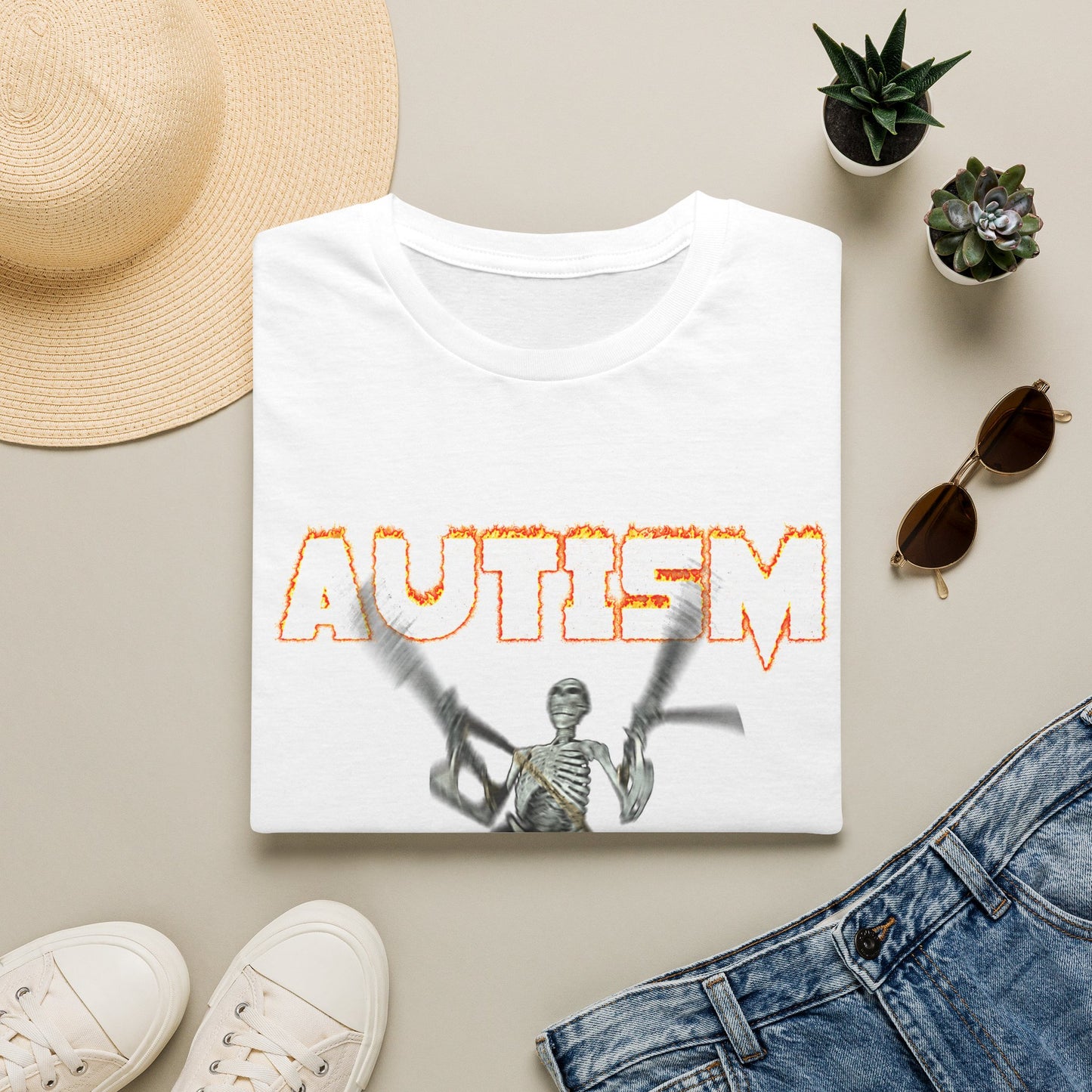 Autism Skeleton Graphic T-Shirt | Awareness Illustration