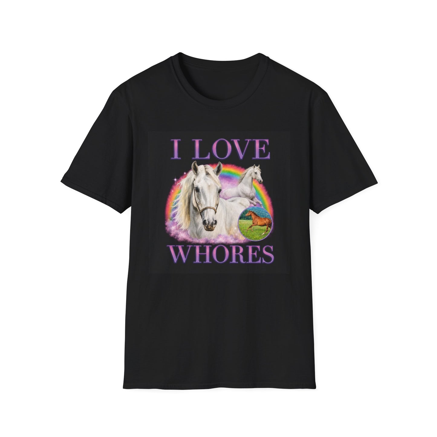 I Love Wh*res Shirt | Horse Rainbow Graphic Tee