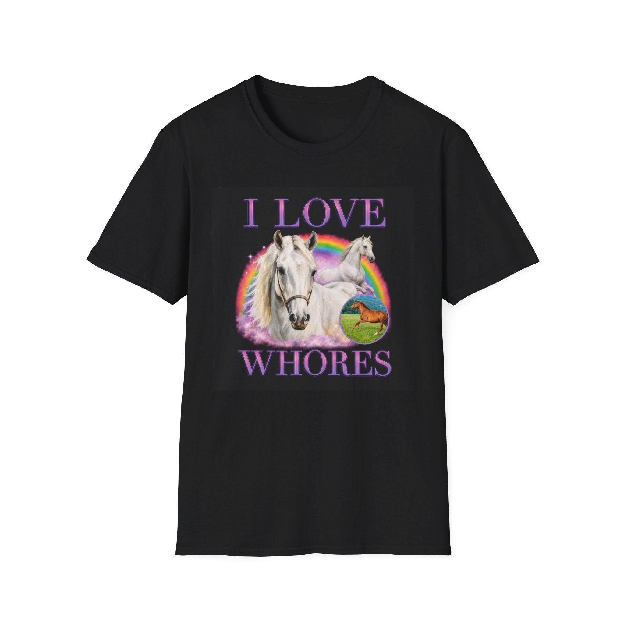 I Love Wh*res Shirt | Horse Rainbow Graphic Tee