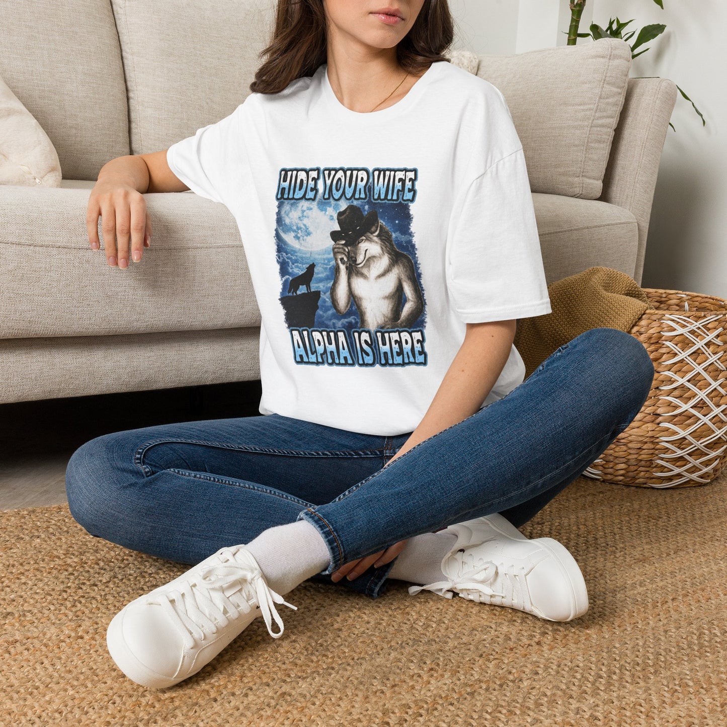 Hide Your Wife Wolf Shirt | Alpha Is Here Graphic Tee